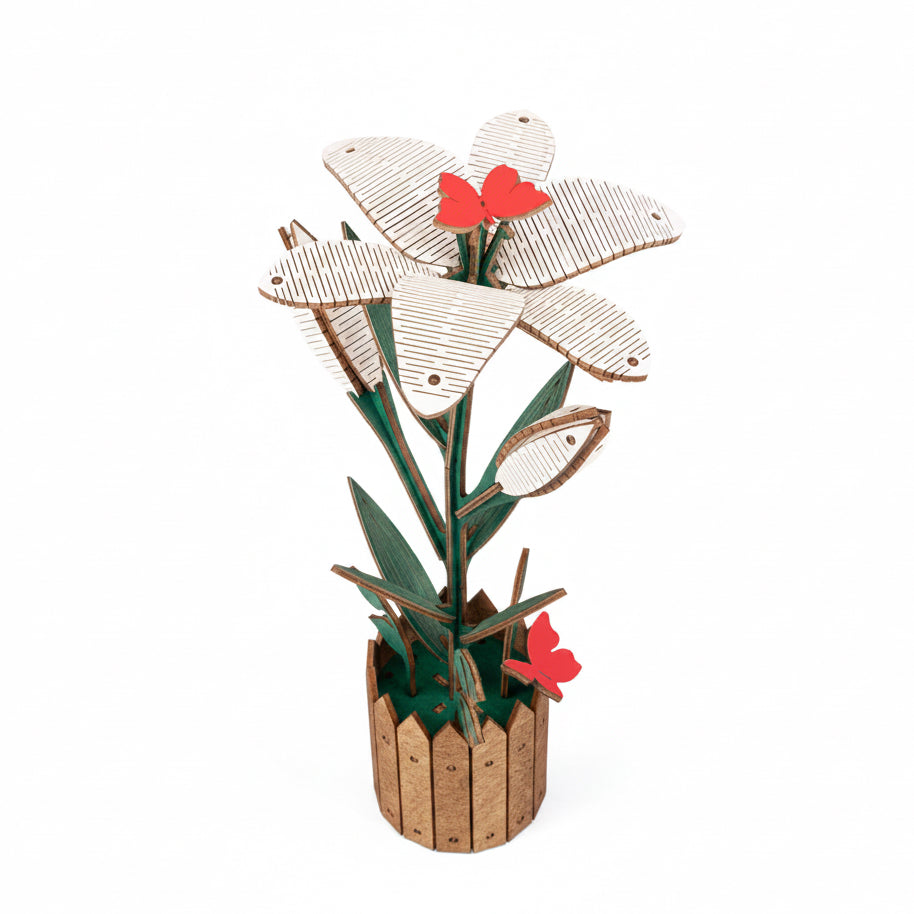 Lily — Wooden Flower Kit, 70 Pieces