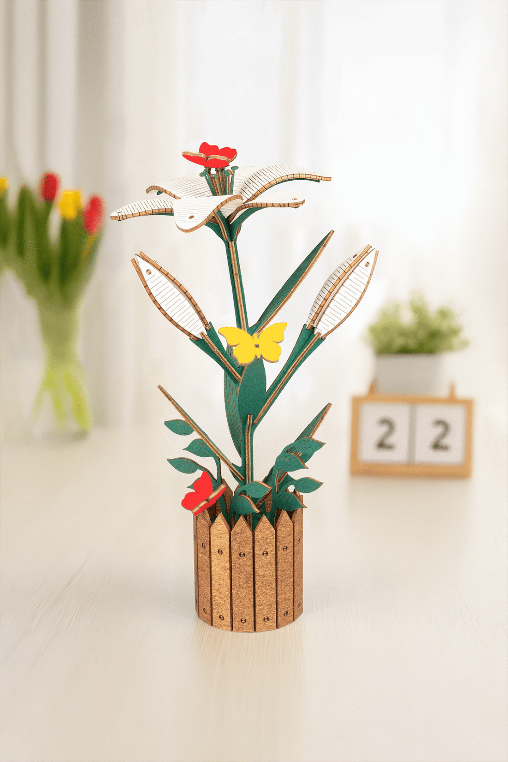 Lily — Wooden Flower Kit, 70 Pieces