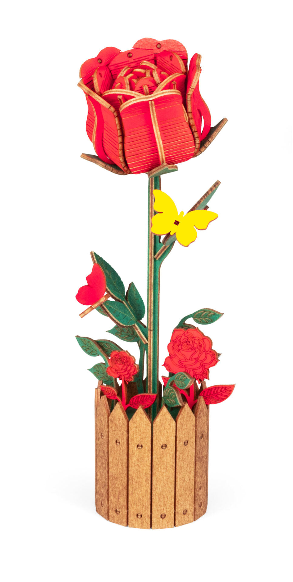 Rose — Wooden Flower Kit, 80 Pieces