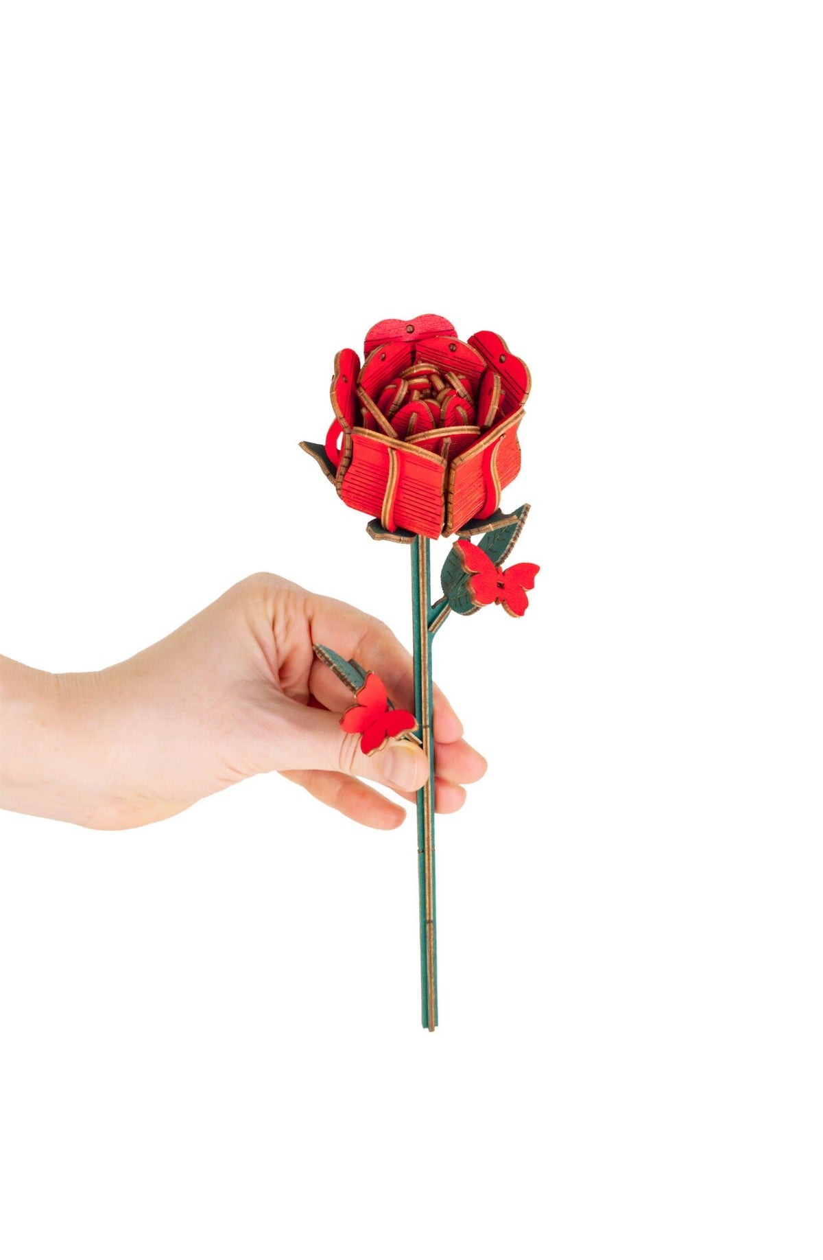 Rose — Wooden Flower Kit, 80 Pieces